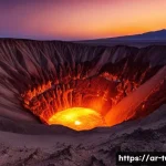 투르크메니스탄에서의 영화 촬영지 - **Darvaza Gas Crater (The Door to Hell) at Night:**
    "A breathtaking wide shot of the Darvaza Gas...