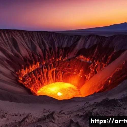투르크메니스탄에서의 영화 촬영지 - **Darvaza Gas Crater (The Door to Hell) at Night:**
    "A breathtaking wide shot of the Darvaza Gas...