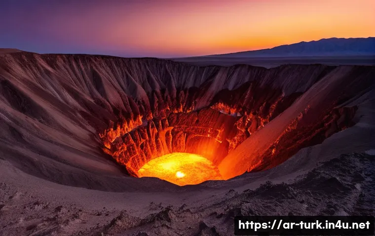 투르크메니스탄에서의 영화 촬영지 - **Darvaza Gas Crater (The Door to Hell) at Night:**
    "A breathtaking wide shot of the Darvaza Gas...