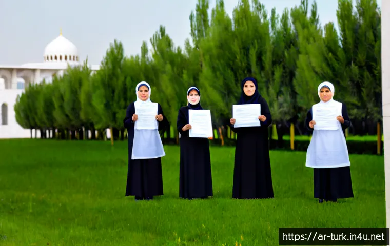 투르크메니스탄에서의 사회적 운동 - Photorealistic peaceful community environmental volunteer movement in Ashgabat, Turkmenistan, divers...